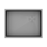 Мойка нерж. сталь NEXT-SKEW 58 UNI, PM885844-GM-M, матовая вороненая сталь, 580х440мм, Paulmark 1,2мм