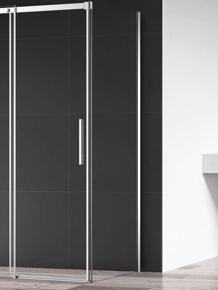 Боковая панель, стекло 8мм, цвет профиля хром. Размер 900*1950 AQM4804