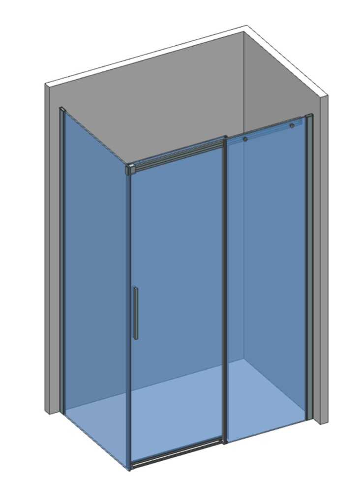 Боковая панель, стекло 8мм, цвет профиля хром. Размер 900*1950 AQM4804