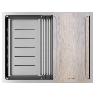 Мойка нерж. сталь NEXT-MULTI SINK 58-L UNI, PM785845-L-BS, брашированная сталь, 580х450мм, Paulmark