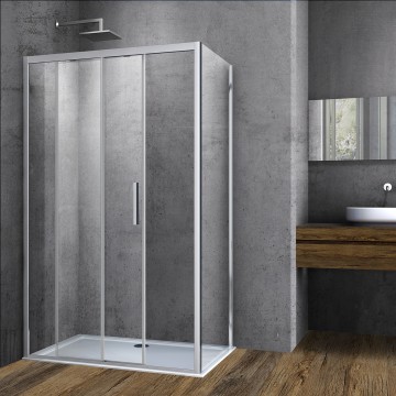 Душевой уголок Софт (Soft) VSR-3SO9011CL, 1100*900, хром, стекло прозрачное