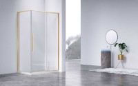 Душевой уголок Slim-N VSR-4SN8014CLG, 1400*800, брашированное золото, стекло прозрачное