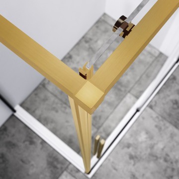 Душевой уголок Слим-Н (Slim-N) VSR-4SN8014CLG, 1400*800, брашированное золото, стекло прозрачное