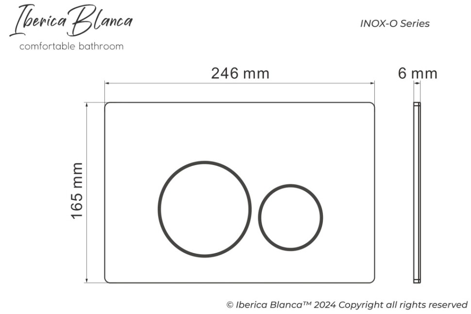 Комплект 2в1 IBERICA BLANCA инсталляция SILENCIO MINI, кнопка смыва INOX-O черный матовый (IB.001M.812)
