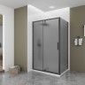 Душевой угол Veconi Ottimo P20SP B, 1200х700х1900 черный матовый, стекло тонированное матовое