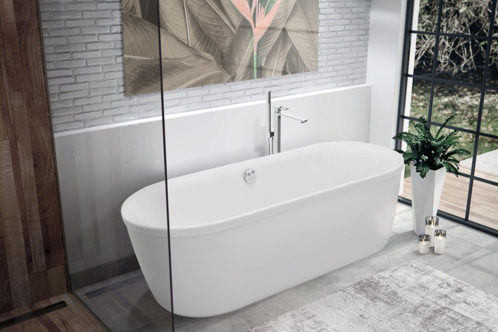 Акриловая ванна CEZARES METAURO-Central-180-80-40-W-MATT