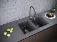 Мойка TANDEM 80/2, IT-GRANIT, PM238150-DG, графит, 810х500 мм, Paulmark