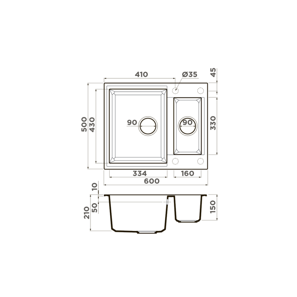 Кухонная мойка Omoikiri Sakaime 60-2-BL Tetogranit/черный