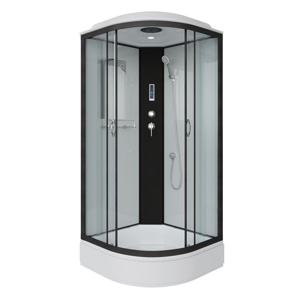 Душевая кабина Niagara Classic NG-6702-14P (100х100х215) средний поддон(26см),черный,стекло прозрачное,4 места