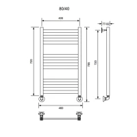 Полотенцесушитель водяной Veconi Vero-B, 40/80, черный