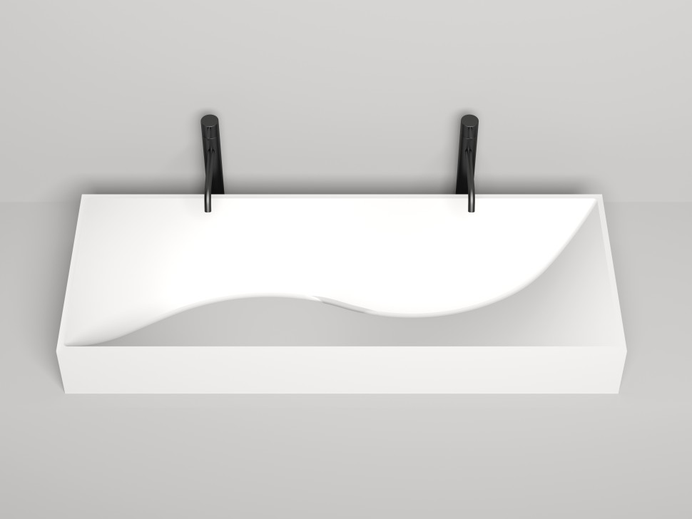 Раковина накладная SONATA 1195х450х130 S-Stone Матовое