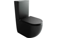 Напольный пристенный унитаз Metropol смыв Торнадо черный матовый CN4001TMB