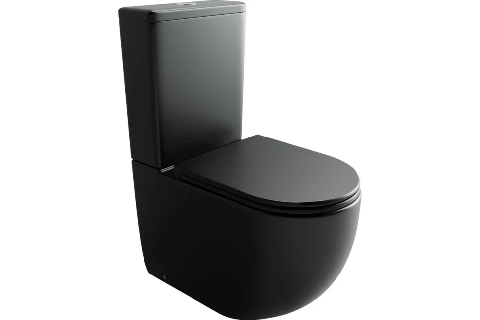 Напольный пристенный унитаз Metropol смыв Торнадо черный матовый CN4001TMB