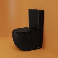 Напольный пристенный унитаз Metropol смыв Торнадо черный матовый CN4001TMB