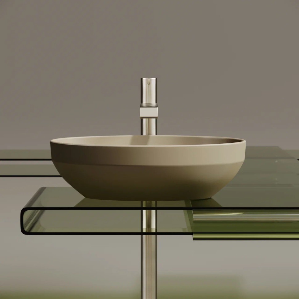 Умывальник чаша накладная овальная (цвет Капучино Матовый) Element 502x363x145мм