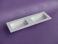 Раковина накладная мебельная CERAMICANOVA Grace прямоугольная 1410x457x137 с двумя чашами без отверстий под смеситель цвет белый CN7022wx