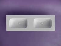 Раковина накладная мебельная CERAMICANOVA Grace прямоугольная 1410x457x137 с двумя чашами без отверстий под смеситель цвет белый CN7022wx