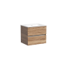 Тумба подвесная SANCOS Urban 590х450х550, c двумя ящиками оснащенными доводчиками, дуб чарльстон, арт. UR60ECH