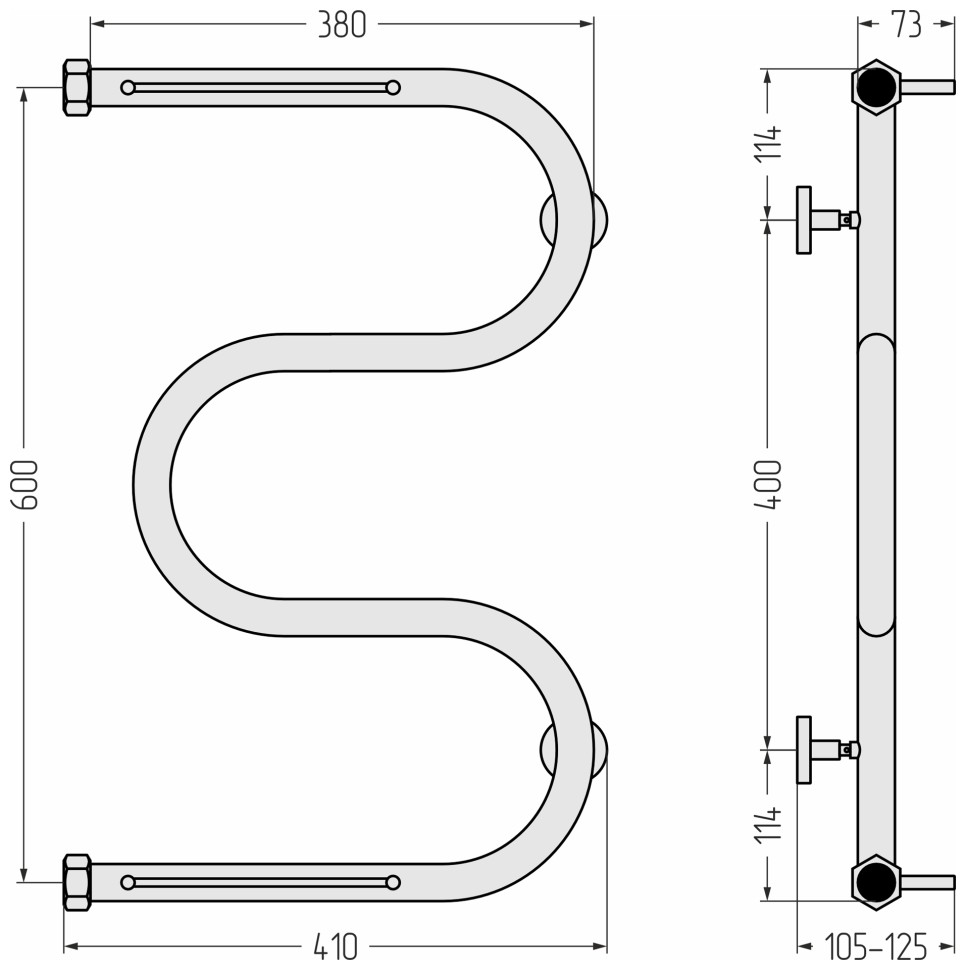 М-образный 2 полки 600х400