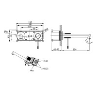 Смеситель для раковины Desire VBFW-1D1GM встраиваемый однорычажный, вороненая сталь