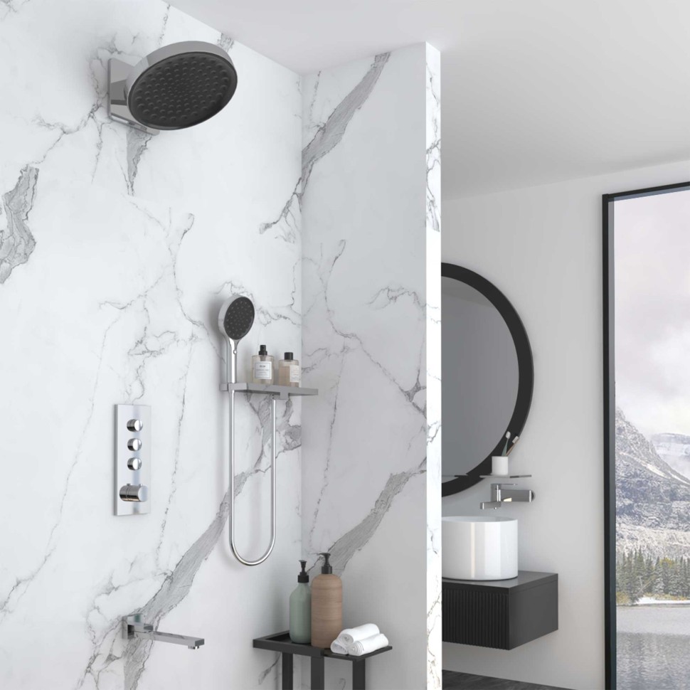 Душевой комплект VSFW-433TI3RCH встраиваемый, термостатический, трехрежимный, хром