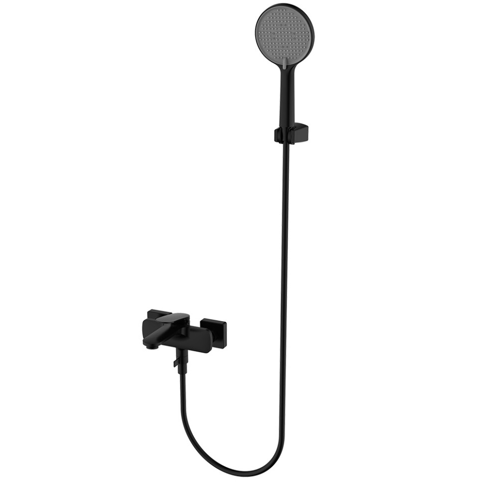AQM6712MB Imola Смеситель для ванны, с душевым набором, O120 мм, 3 режима, Черный матовый