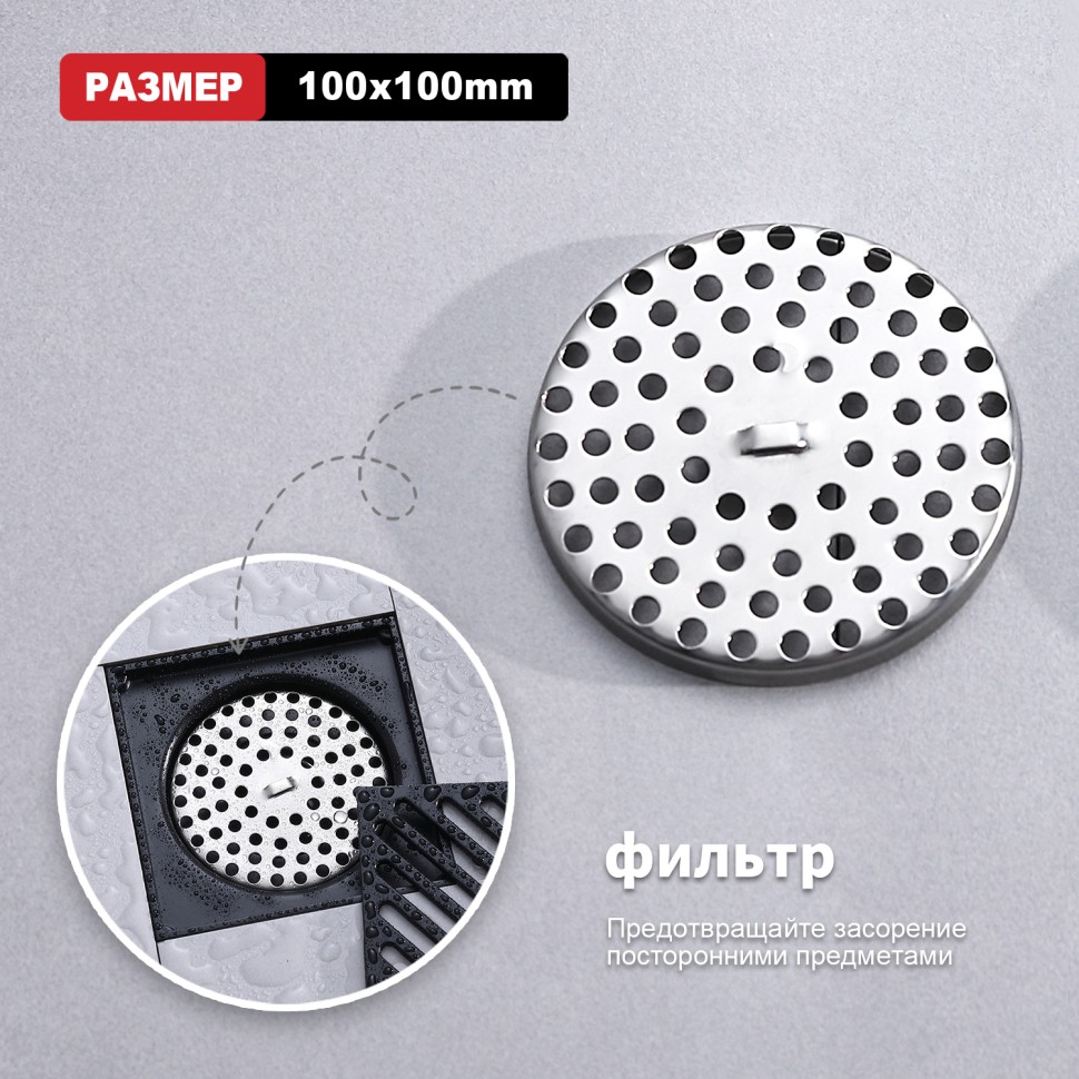 Трап для душа 10*10см R606.10.06