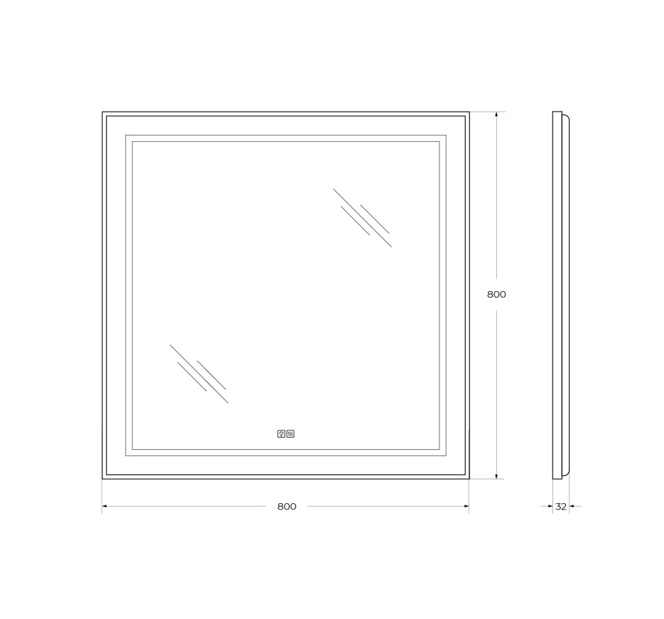 Зеркало BelBagno SPC-KRAFT-800-800-LED-TCH-WARM
