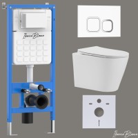 Комплект 3в1 IBERICA BLANCA инсталляция SILENCIO, унитаз BURGOS ALTO белый, кнопка смыва ESTI-Q белый глянцевый (IB001.BRA.234.831)