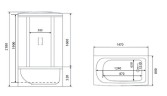 Timo eco TE-0750 душевая кабина 148*80*218
