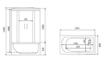 Timo eco TE-0750 душевая кабина 148*80*218