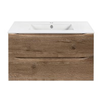 База под керамическую раковину Mia 900 подвесная, 2 выкатных ящика soft close, V.Oak