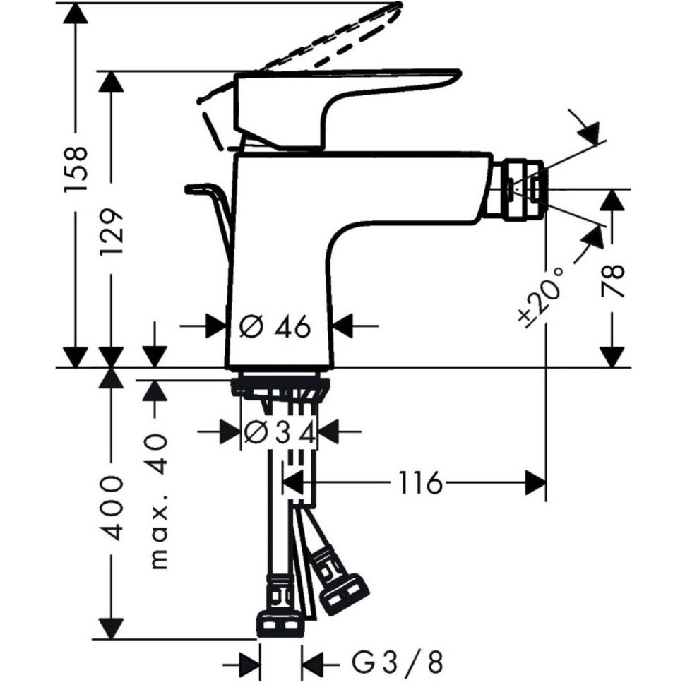 Смеситель для биде Hansgrohe Talis E 71720990 золото