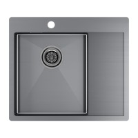 Мойка нерж. сталь KRONER 59F, PM225951-GML, вороненая сталь, левая, 590х510мм, Paulmark