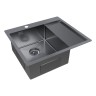 Мойка нерж. сталь KRONER 59F, PM225951-GML, вороненая сталь, левая, 590х510мм, Paulmark