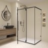 Душевой уголок RGW Classic CL-046B, прозрачный, распашные двери, 100 см x 80 см, черный