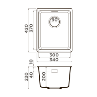 Кухонная мойка Omoikiri Kata 34-U-GR Artgranit/leningrad grey