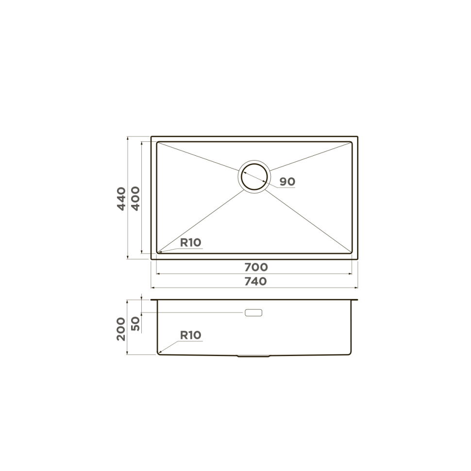 Кухонная мойка Omoikiri Taki 74-U/IF-LG нерж. сталь/светлое золото