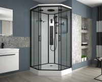 Душевая кабина Niagara Premium NG-6901-01GD BLACK (90х90х220) низкий поддон(16см),черный,стекло тонированное,4 места