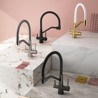 Смеситель Splenka для кухни со съемным гибким изливом, с магнитным фиксатором излива, с подключением фильтра питьевой воды S71.62.05 Сатин