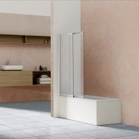 Душевая шторка на ванну VSB-1E100CLBN, 1000*1450, брашированный никель, стекло прозрачное