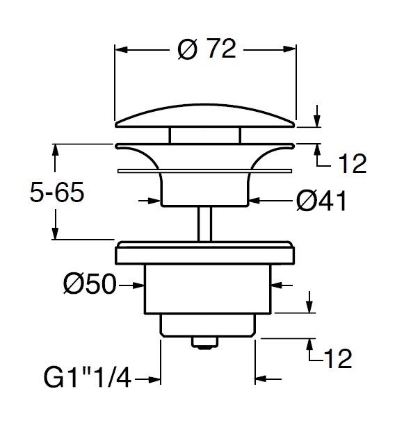 Донный клапан клик-клак для раковин/биде с переливом GSI AltaCeramica AC90535, цвет под белый мрамор Marbled white