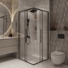 Душевое ограждение Niagara Nova NG-6822-34ВLACK (80х80х195) квадрат,черный матовый,двери раздвижные,стекло прозрачное,1 место