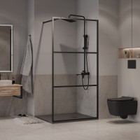 Душевая перегородка Niagara Nova NG-688-12BLACK (120х195) черный матовый,стекло прозрачное,1 место