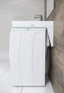 Раковина над стиральной машиной MOND 720431, белая, 60х55, с комплектом, Paulmark