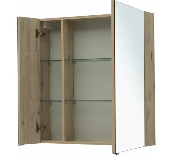 Зеркальный шкаф Aquanet Алвита New 60 дуб веллингтон белый