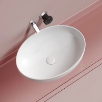 Умывальник чаша накладная овальная (цвет Белый Матовый) Element 502x363x145мм