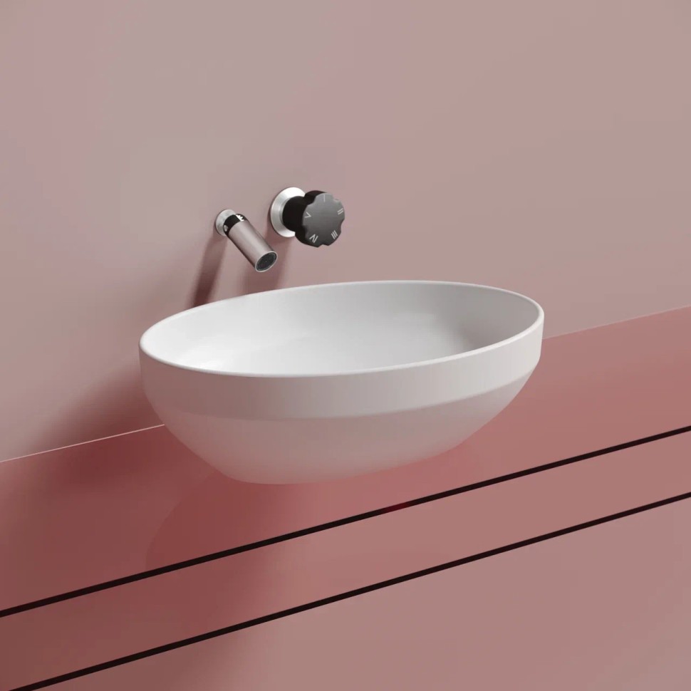 Умывальник чаша накладная овальная (цвет Белый Матовый) Element 502x363x145мм