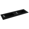 Раковина накладная мебельная CERAMICANOVA Grace прямоугольная 1410x457x137 с двумя чашами и отверстиями под смеситель цвет черный матовый CN7022MB
