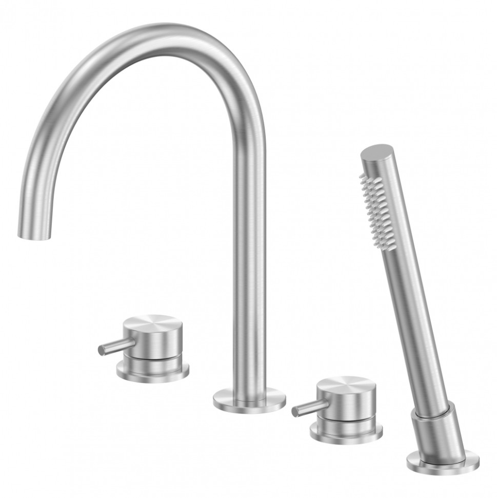 Смеситель ABBER Wasser Kreis 316 AF8113BST на борт ванны, брашированная сталь